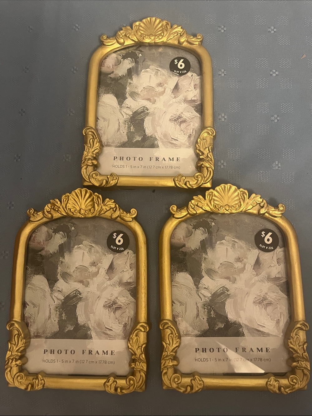 Gold Vintage inspired 5x7 frames. Set of 3. NEW